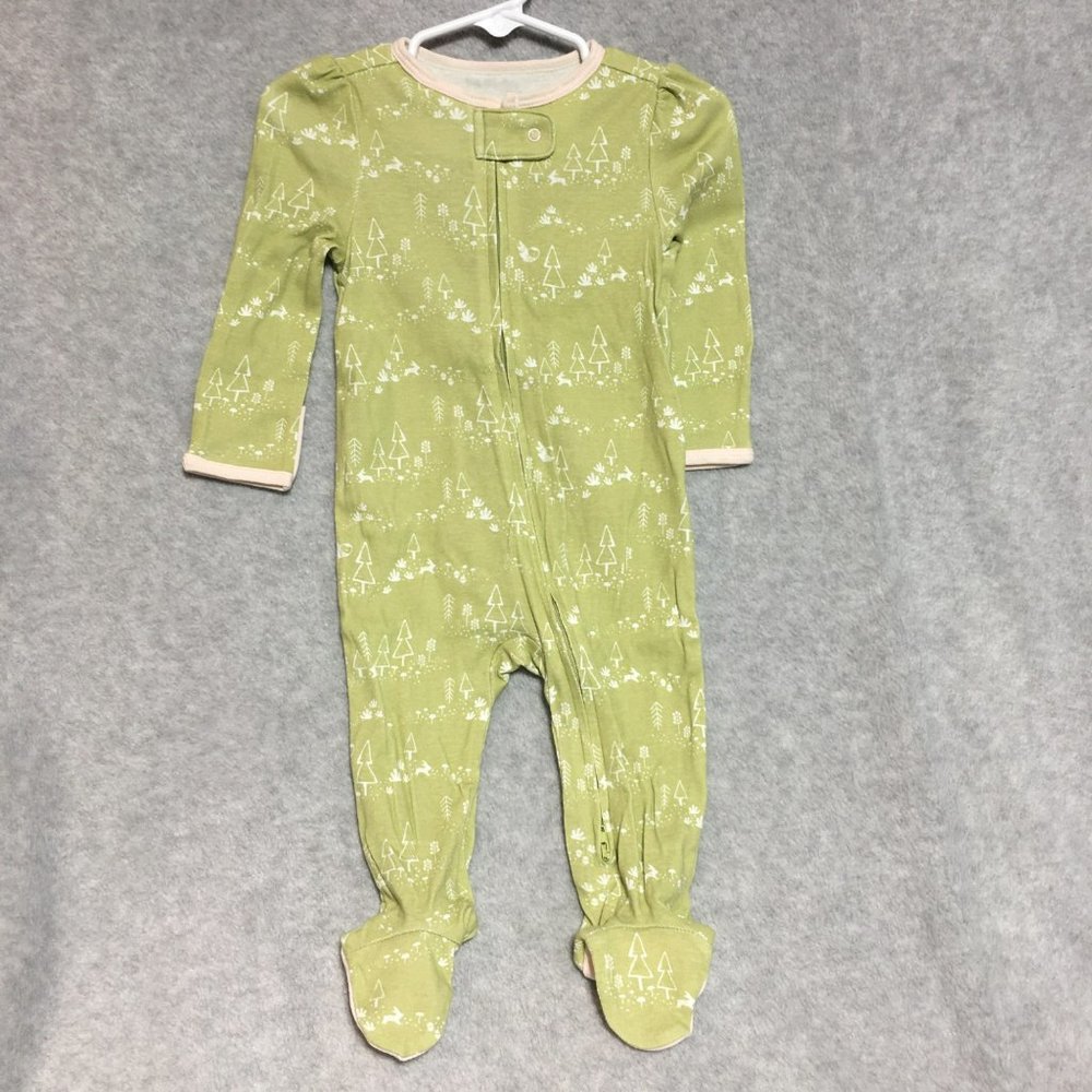 Cloud Island Baby Girl 3pk Sleep N Play 6-9m Footie Pajamas Zip-Up Pink Green - Picture 6 of 12